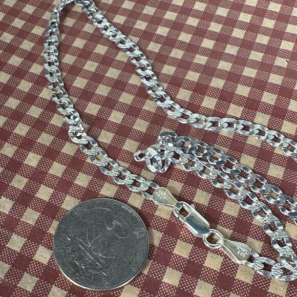 NEW Sterling Silver Italian 5mm Curb Chain 18" - Picture 4 of 4